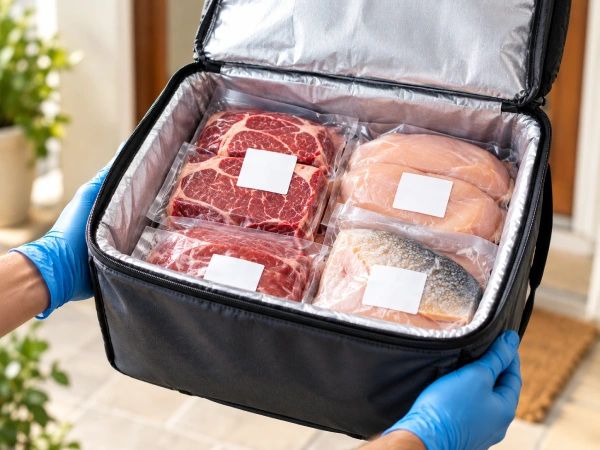 Online meat delivery app development - fresh meat delivered in insulated cold chain packaging