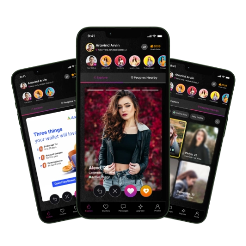 White label dating app screens