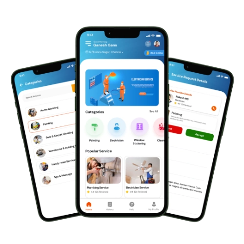 White label home service app screens