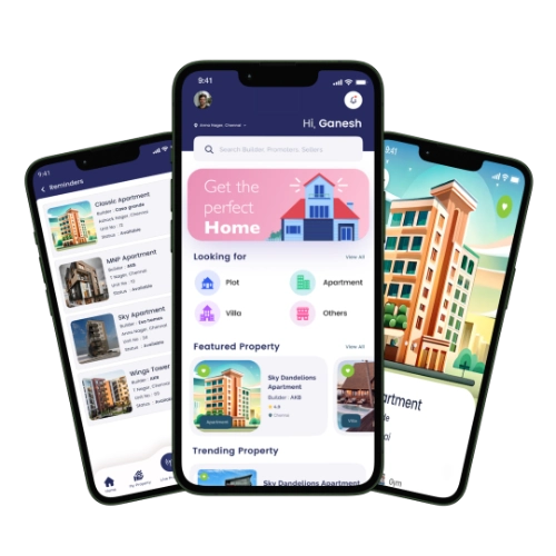 White label real estate property management app screens