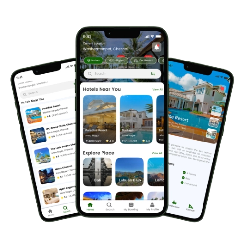 White label room booking app screens