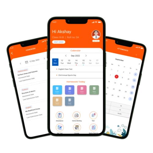 White label school management app screens